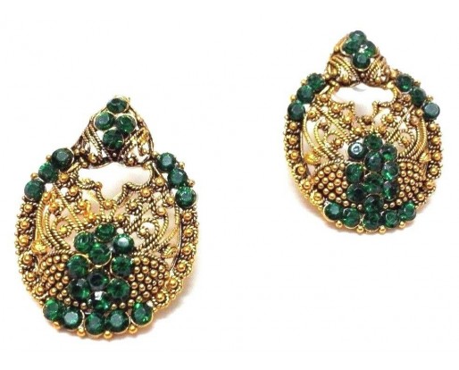 Golden Oxidized Women Earring Jhumka Jhumki Jewelry Drop PushBack Classy Gift 71